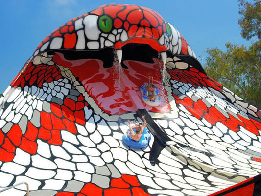 ガラス繊維水公園のスライドのコマーシャル15mの二重樋のコブラ水スライド