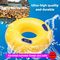 OEM アクアパーク ダブルチューブ 黄色 プラスチック 充気式 泳ぐ 浮遊リング ハンドル付き 子供向け