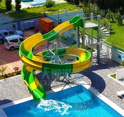 3メートルの高い開いたボディ スライドの、緑および黄色のプールのスライド