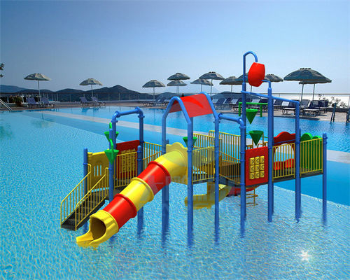 子供の保証運動場水スライドのバケツが付いている反紫外線屋外のプールのスライド