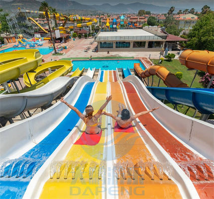 ガラス繊維のマットのレーサー水スライドの集りの虹水スライド6mの高さ