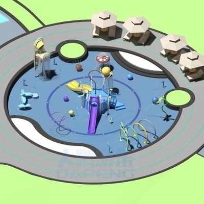 新しい設計水ゲームはパッドの運動場の子供のために現代屋外の小さい水公園装置をはねかける