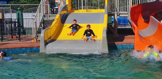 良い価格 トップページ 泳池 上 青い水スライド 子供のための水遊び オンライン