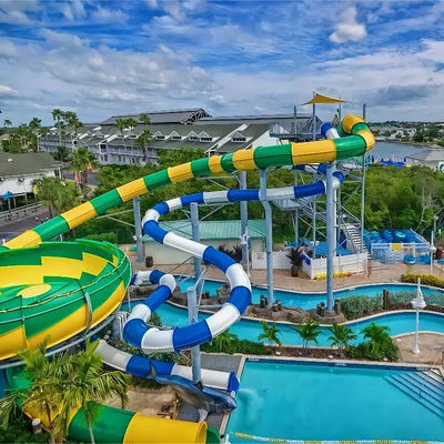 良い価格 Customized Colorful Fiberglass Water Park Slide for Resort Hotels Ending with Pool オンライン