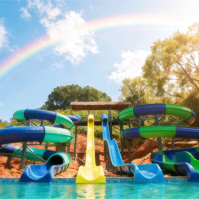 良い価格 オープンスパイラルウォータースライド 組み合わせ ガラス繊維 遊戯用 家庭用 屋外プール アクアパーク 2Dデザイン オンライン