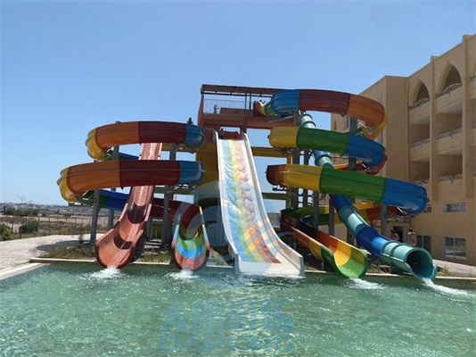 ホテルの水公園のグラス ファイバー水スライドの組合せはカスタマイズした