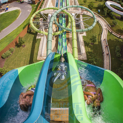 ねじれのAqualoop水スライドの二重ガラス繊維水公園の樋のプールのスライド