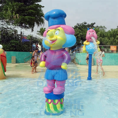 子供のための漫画のコック様式水公園のしぶきのパッドはプールに吹きかける