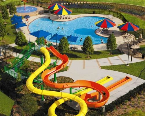 アウトドア水泳 水上公園 スライド ファイバーグラス 子供 ゲーム 機器 ファイバーグラス スライド セット