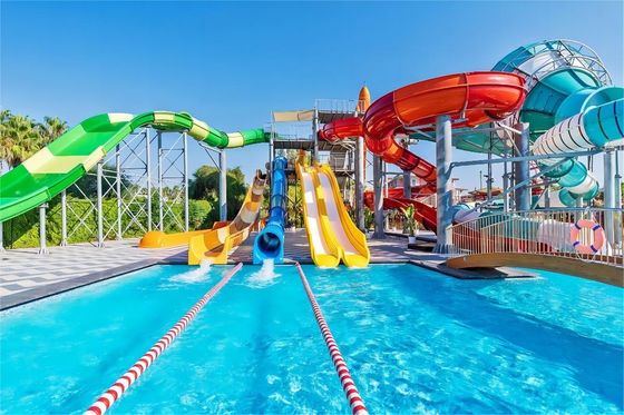 12mm 繊維ガラス 水上スライド 子供向け 屋外 商業用水上公園 プール 遊泳