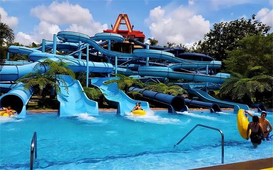 アウトドアウォーターパーク プール ガラス繊維 スライド 高さ5m