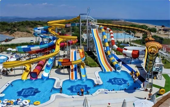 商業用水水テーマパーク プール 滑り台 繊維ガラス