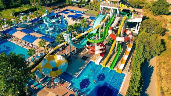 子供 遊園地 水遊び 乗車 プール ガラス繊維 スライドセット