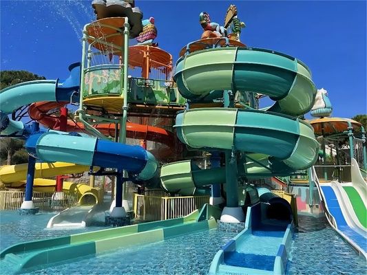 良い価格 OEM ウォーター アミューズメント 公園 設備 カラフル ガラス繊維 スライドセット オンライン