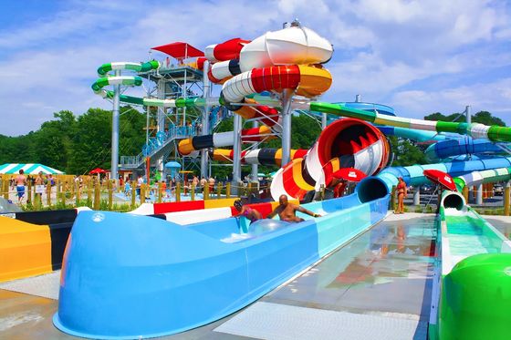 屋外水遊び場 遊戯 泳池用 ガラス繊維スライド