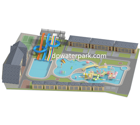 良い価格 Hotel Aqua Park Design Fiberglass Water Play Equipment  Customized Resort Water Park Slides With Kids Play House オンライン