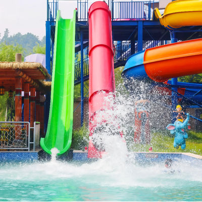 良い価格 Outdoor swimming pool Water Park Fiberglass Sled Cannon Barrel Slide Customized Height With Installation Detailed Drawings Attached オンライン