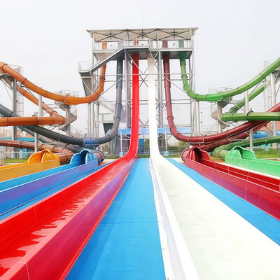 良い価格 商業用高速グラスファイバーウォータースライド ウォーターパーク スリルライド レーシングスライド 耐久性があり、ヘビーユースに最適 オンライン