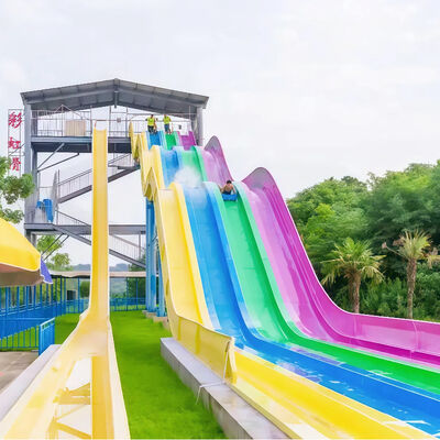 商業遊園地販売用4レーンレーシングレインボースライドグラスファイバー大人用カスタムウォーターパーク設備