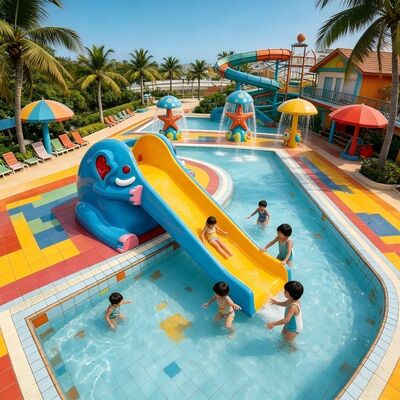 良い価格 エレファント テーマ 子供 水遊び 設備 子供 ウォーターパーク スプラッシュ パッド プール オンライン