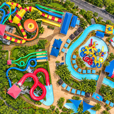 良い価格 10000m2 オールエイジズ アクアパーク 水上公園設備 ガラス繊維のスライドと水遊び 商業用 online