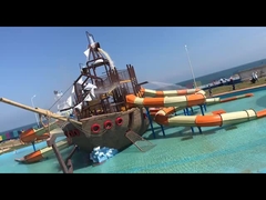 人気 キッズ アクアパーク 水遊び場 海賊船 スプラッシュパッド付きプールスライド